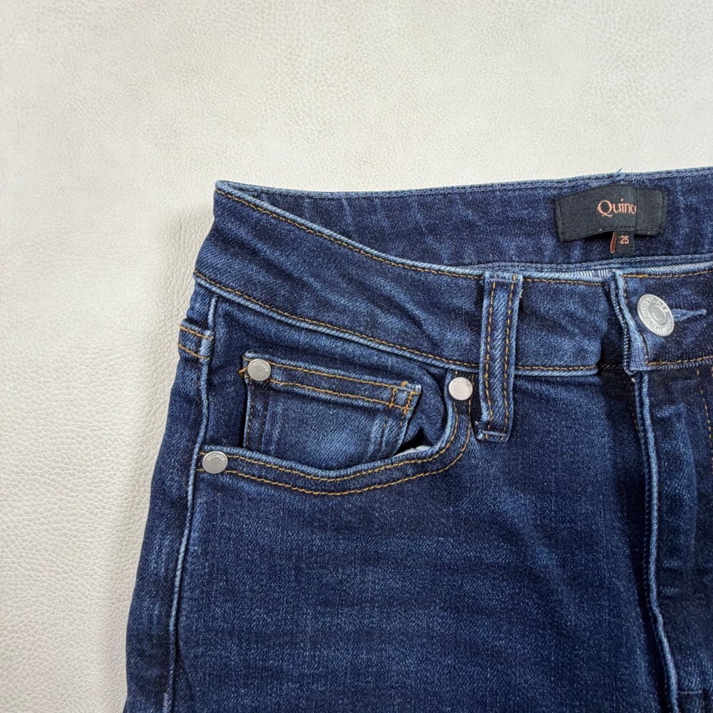 Quince Organic Cotton High Rise Wide Leg Jeans Dark Wash Womens Size 25 CZRY001 - Picture 8 of 11